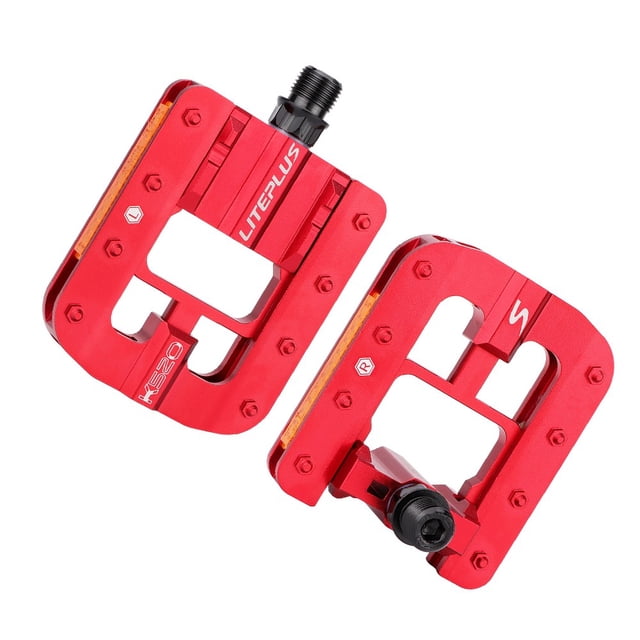MYG for Folding Bicycle Pedals Aluminum Alloy Quick Fold Anti-Slip Design with Reflector for Bike Night Riding Safety Space-Saving Storage Single Hand Press 14mm Thread