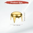 thumbnail image 3 of Uxcell Round Dome Rivets [100pcs] - 7mm Round Dome Studs Metal Claw Beads Nailhead Rivets Spike Studs for Leather Craft & Hat & Clothes - [Gold], 3 of 6