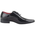thumbnail image 4 of ABSOLUTE FOOTWEAR Mens Boys Faux Leather Patent Formal Smart Wedding Work Lace Up Shoes - Black - US 8, 4 of 7