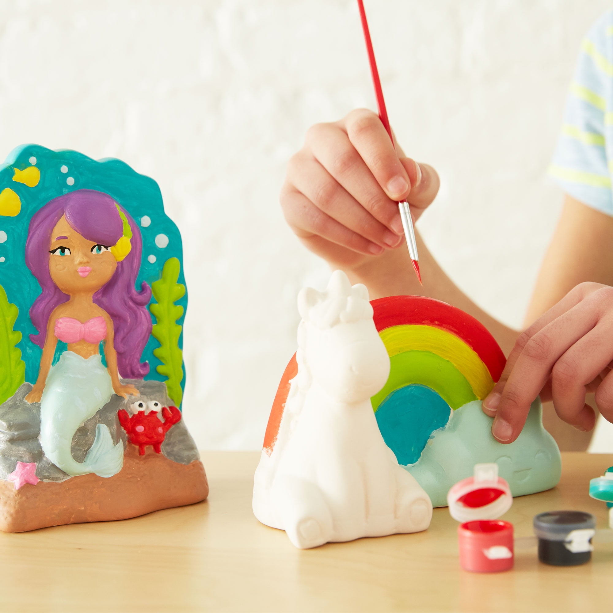 (2 pack) Made by Me Paint Your Own White Ceramic Unicorn & Friends Figurine Set