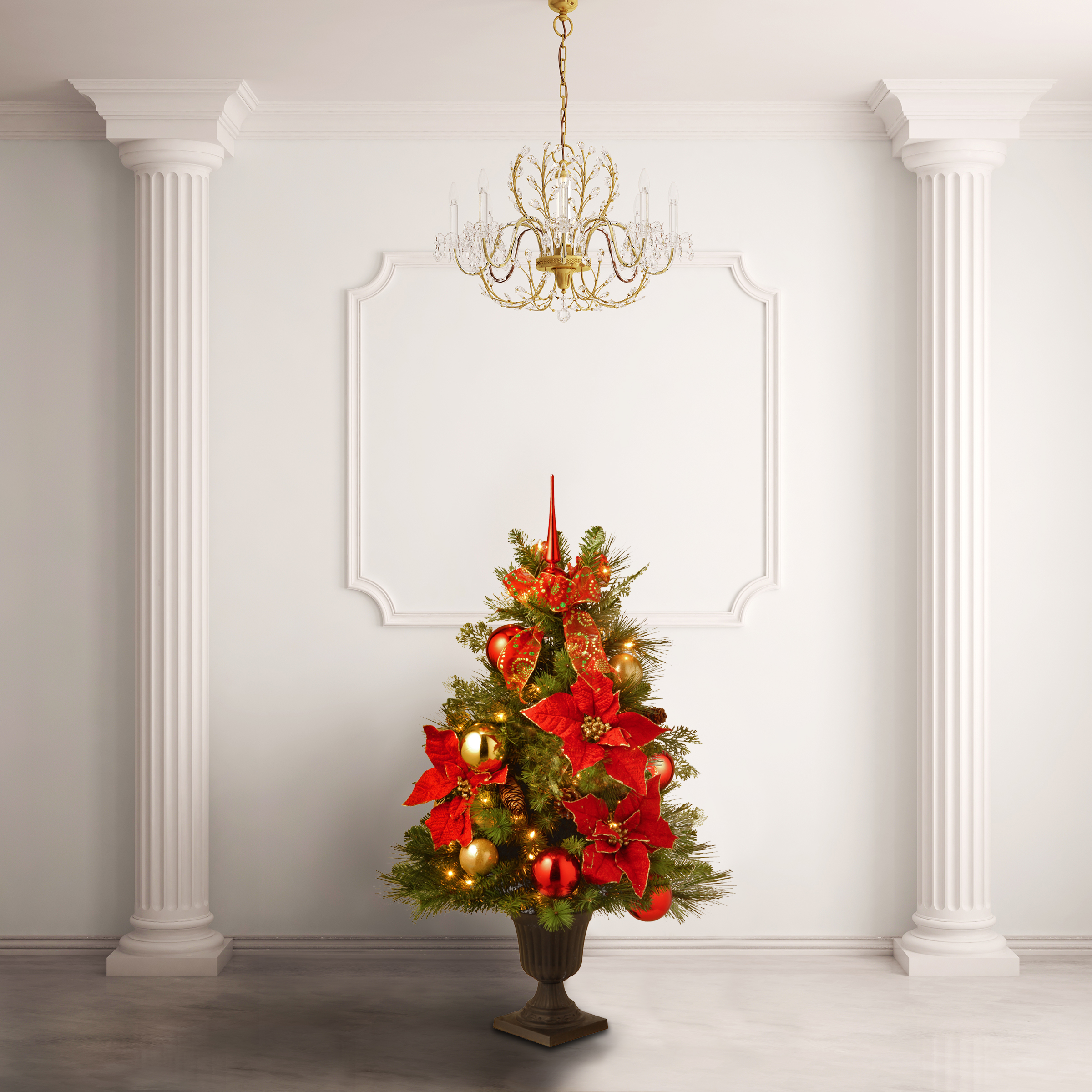3 ft. Decorative Collection Home For the Holidays Entrance Tree with Clear Lights - image 2 of 4