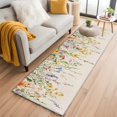 thumbnail image 2 of Spring Flower Runner Rugs 2x6 ft Watercolor Colorful Floral Green Leaf Linen Washable Hallway Rugs Non-Slip Floor Mats Absorbent Carpet Bedside Runners for Bedroom Kitchen Bathroom Laundry Room, 2 of 9