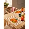thumbnail image 4 of Thanksgiving Pumpkin Sunflower Placemats Set of 4 It's Fall Y'all Orange Plaid Heat Insulation Washable Place Mats, Rustic Non-Slip Table Mats for Dining Table Party Kitchen Decor,13x19 Inch, 4 of 4