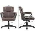 thumbnail image 3 of Lacoo Mid-Back Faux Leather Ergonomic Executive Office Desk Chair, Brown, 3 of 4