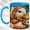 Blue, variant on Floral Scarf Duck Coffee Mug, Garden Duck Mug, Ceramic 11 oz