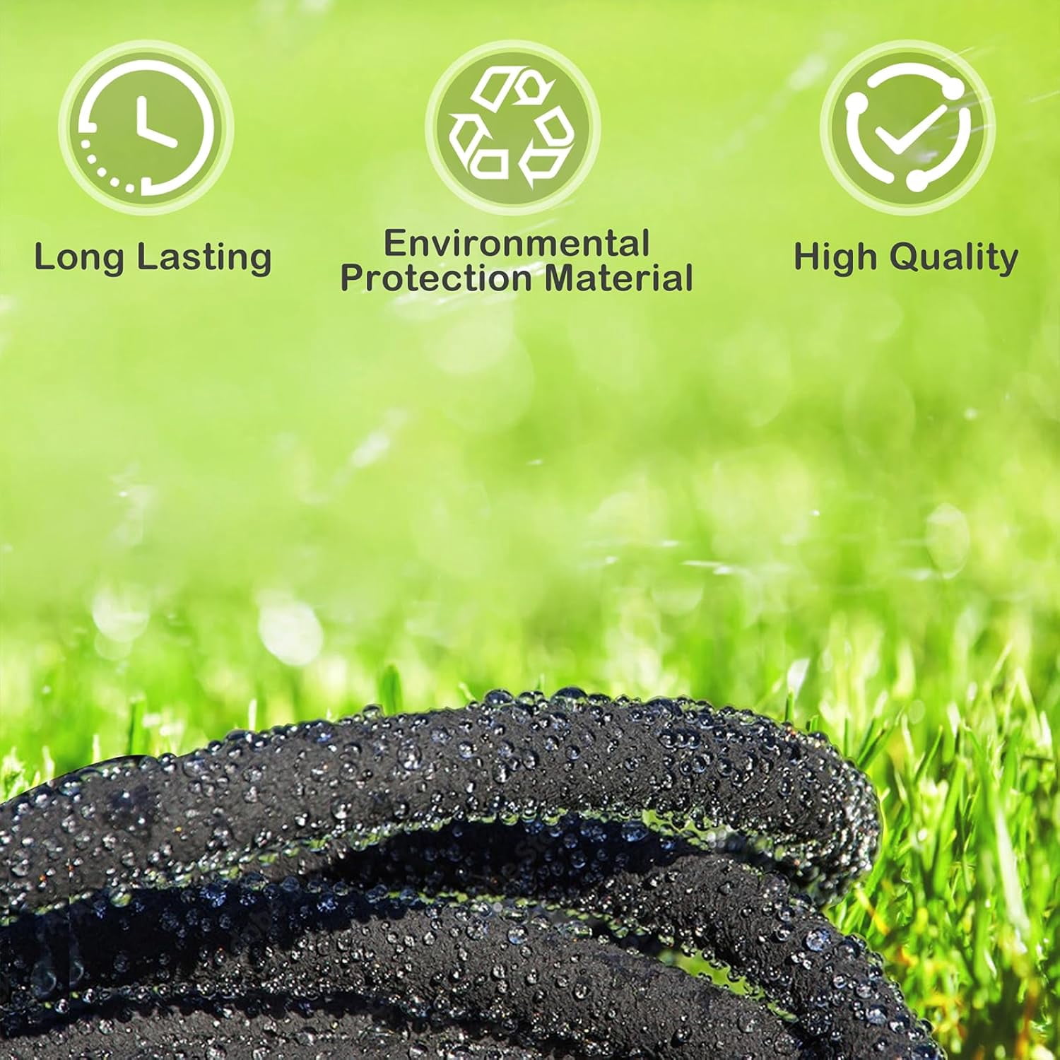 50FT Heavy Duty Rubber Soaker Hose 1/2" with Drip Irrigation Fittings Kit, 80% Water Saving Garden Drip Hose with Brass Fitting, Consistent Drip Throughout Hose (50FT)