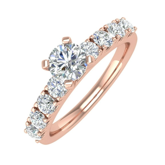 14K Rose Gold Diamond Engagement Ring Band (0.70 Carat) (Ring Size 8) (I1-I2 Clarity)