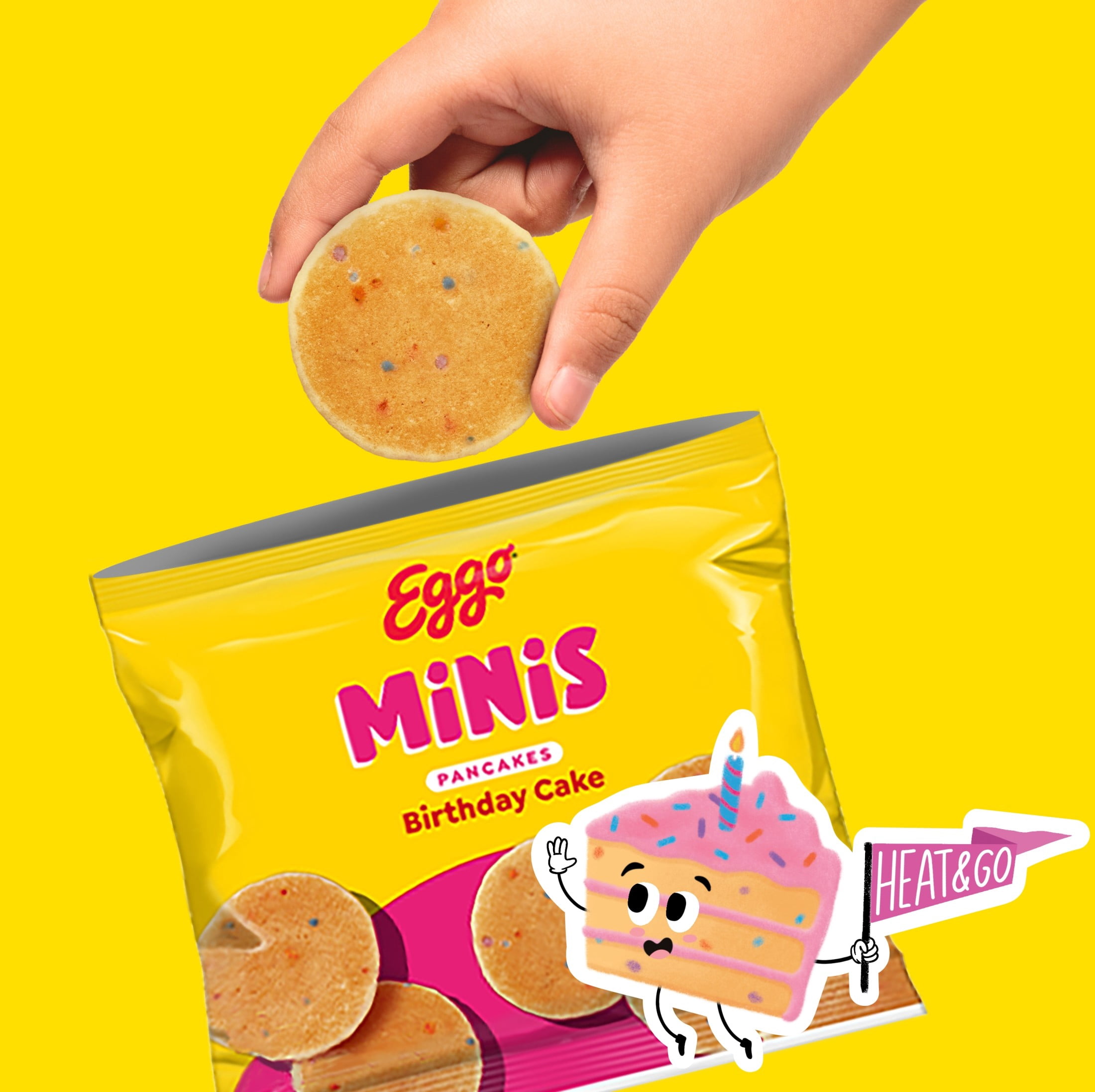 Eggo Minis Birthday Cake Pancakes, Breakfast Food, 8.4 oz, 5 Count (Frozen)