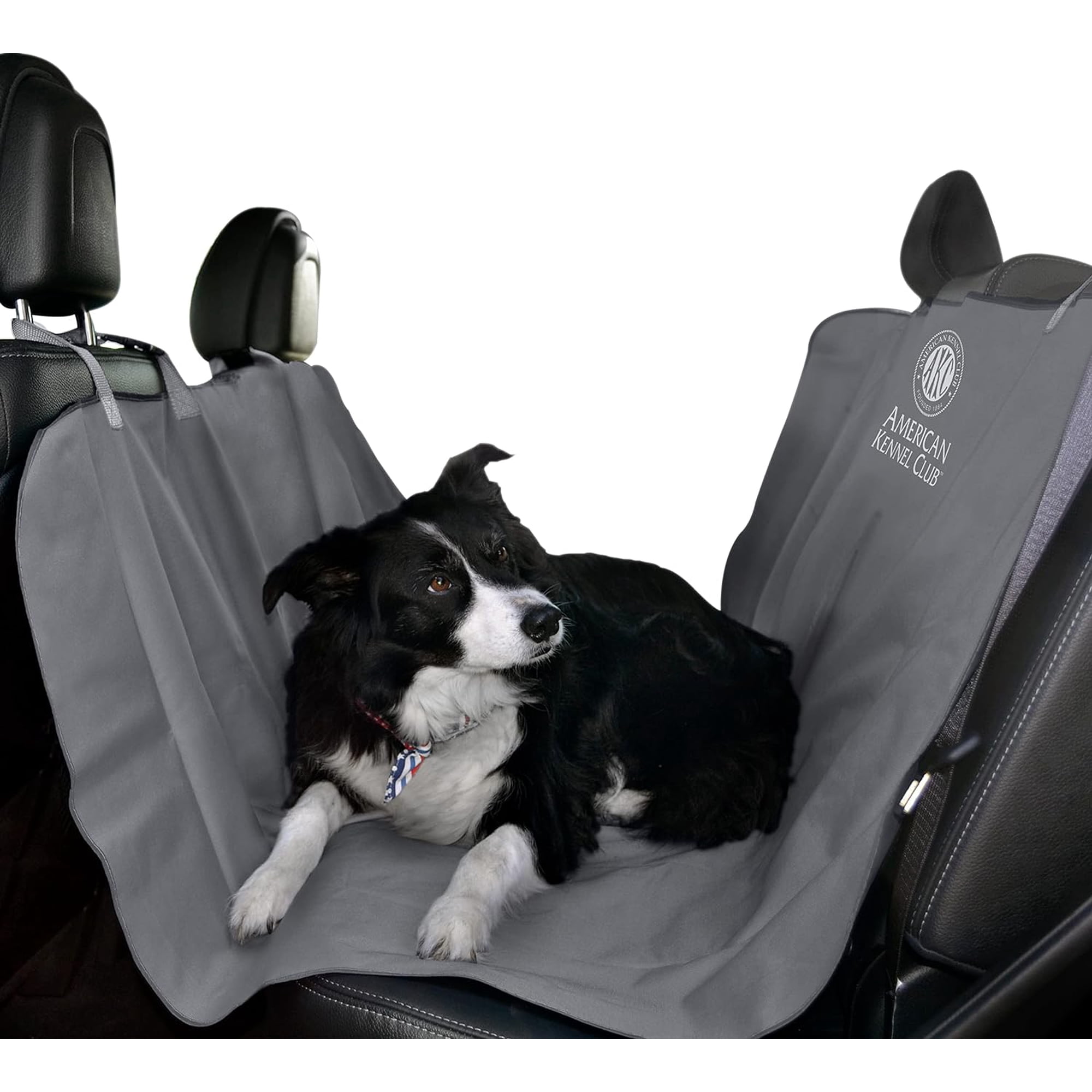 American Kennel Club Hammock Style Pet Car Seat Cover for Back Seats - 56 x 54 Inches - Gray