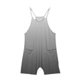 thumbnail image 4 of AJTQTH Girls Summer Sleeveless Casual Solid Color One Piece Romper Loose Fit Summer Spaghetti Strap Overalls Shorts Jumpsuit with Pockets Z01-Gray 7-8 Years, 4 of 8
