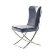 thumbnail image 4 of Waden Side Dining Chair Set of 2-Chrome Metal-Gray Button Tufted Velvet, 4 of 6