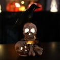 thumbnail image 4 of Drses‌‌ Halloween Skull Crow Lantern Jack-O'-Lantern With LED Lights Home Decorations, 4 of 7