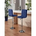 thumbnail image 7 of Bar Stools Set of 2, Adjustable Bar Stools, Armless Adjustable Swivel Barstools, PU Leather Hydraulic Kitchen Counter Height Bar Stools, Thickened Seat Cushion Square Island Barstools with Back, 7 of 7