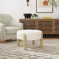 thumbnail image 2 of HomePop Luna Round Upholstered Ottoman, Cream Boucle, 2 of 11
