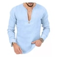 thumbnail image 1 of Camisa De Manga Larga De Lino Con Cuello En V Profundo De Co, 1 of 2
