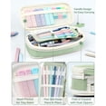 thumbnail image 6 of Four Candies 56 PCS Aesthetic Supplies with Pencil Case, 6 Multicolor Pen, 12 Pastel Highlighters, 5 Gel Pens Black Ink, 9 Mechanical Pencils for  Stationary Set Preppy Stuff (Green), 6 of 9
