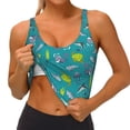 thumbnail image 4 of Naloa Cute Shark Turtle Sports Bras for Women, High Support Bra with Removable Pads, Comfortable - Medium, 4 of 9