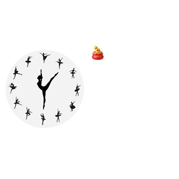 Reloj De Pared De Bailarina De Ballet Con Bolsa De Dinero, Figura Artística, Adorno Artesanal, Estatua De Cuenco Del Tesoro, Cornucopia Para El Festival De Primavera, Año Nuevo, Dormitorio,