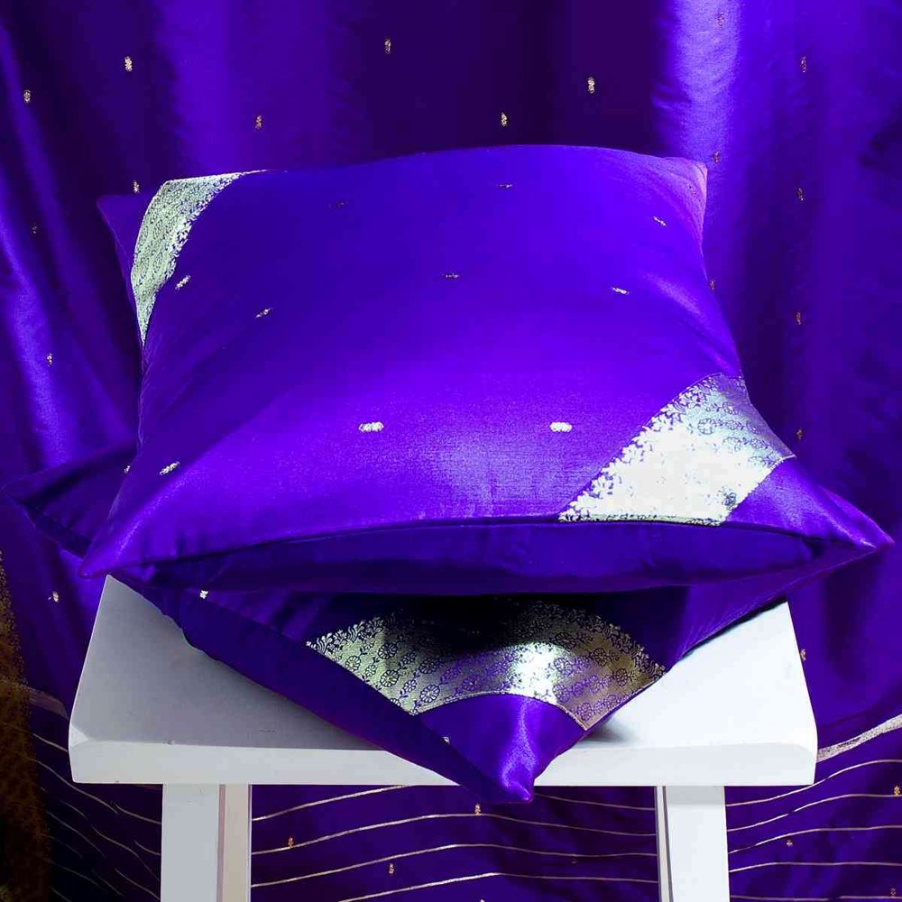 PurpleDecorative handcrafted Cushion Cover, Throw Pillow case Euro