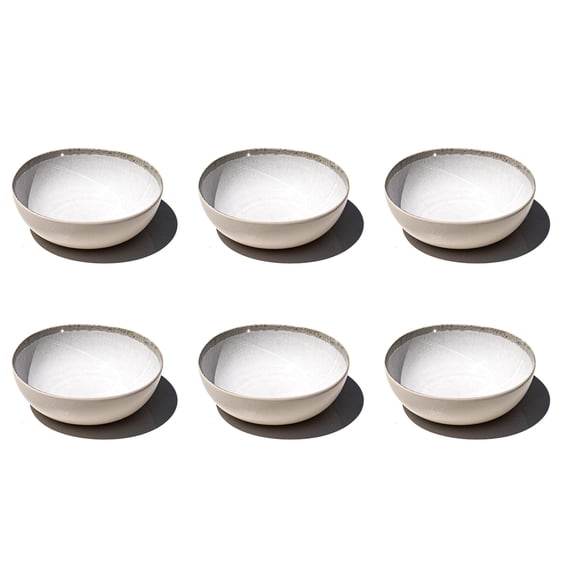 Coastal Reactive NewWave Melamine Low Bowl - White - 7" - Set of 6