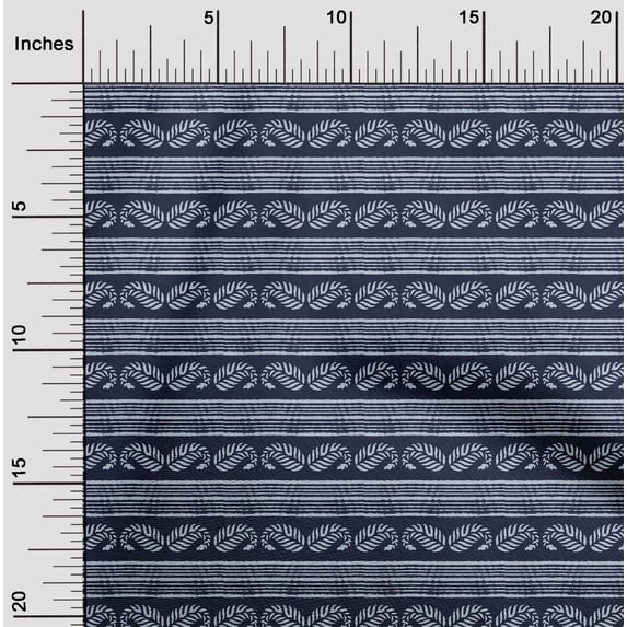 oneOone Organic Cotton Poplin Twill Fabric Stripe & Paisley Block Print Fabric By The Yard 42 Inch Wide