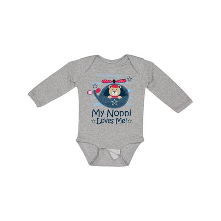 

Inktastic Nonni Loves Me Baby Bear Gift Baby Boy Long Sleeve Bodysuit