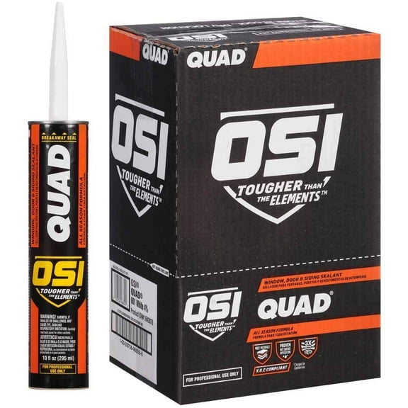 OSI Quad Advanced Formula 10 fl. oz. Clear #000 Window Door and Siding Sealant VOC, 12/cs