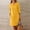 B239 Yellow womens summer dresses clearance under $5, variant on Cagogo Women Vacation Dresses Summer Under $10 Casual Button Down Crew Neck 3/4 Sleeve Cotton Linen Flowy Tunic Knee Length Sundress Hide Belly Cocktail Dresses
