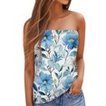 thumbnail image 1 of Gibobby Mujeres Casual Impresión Bandeau Sin Tirantes Sin Mangas Verano Vacaciones Vacaciones Top(Blanco,G), 1 of 5