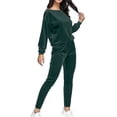 thumbnail image 5 of CILENON Plus Size Casual Outfits Women's Fall/Winter Two Piece Long Sleeved Hoodie And Fleece Sweatpants Suit Womens Clothing Clearance Sale Work Out Sets Gym for Women (Green,M), 5 of 5