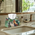 thumbnail image 5 of SEANATIVE Rooster Tissue Box Cover Rectangle PU Leather Tissue Box Holder with Top Buckle, Daisy Tissue Box Organizer for Bathroom, Bedroom, Hotel, Office Desk, Kitchen, Dinner Table, 2 Pcs, 5 of 7
