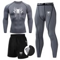 thumbnail image 3 of Conjunto de 3 piezas de ropa interior térmica de invierno para hombre, traje deportivo de compresión, calzoncillos largos, ropa deportiva para correr, chándal, mallas de entrenamiento para ejercicio, 3 of 5