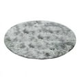 thumbnail image 2 of PRAETER Fluffy Colorful Shag Round Area Rug Plush Carpet for Kids Girls Living Room Bedroom Decor Multicolor Area Rug, 31.5inches, Gray, 2 of 16
