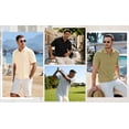 thumbnail image 6 of RICHCOIN Mens Casual Polo Shirt Summer Short Sleeve Vacation Button Beach Knit Stretchy Golf Shirts, 6 of 7
