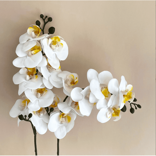Xiao Hua 3 flores artificiales de orquídea polilla, flores falsas, flores artificiales para decoración de bodas