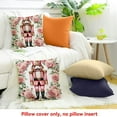 thumbnail image 4 of Creowell Square Cushion Cover Nutcracker Pink Rose Wreath Pillow Covers for Home Sofa Couch Decor Set of 1 24x24in, 4 of 5