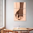 thumbnail image 2 of Elephant Stock Interracial Couples Wall Art - Vertical Multi Panel Canvas - Living Room Wall Decor - Love Multi Panel - Beige And Brown Decor - 42" x 65", 2 of 8