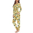 thumbnail image 2 of FOR U DESIGNS Sunflower Butterfly Long Sleeve Pajama Set for Women Pants with Pockets 2 Pack Size 2XL Sleepwear Loungewear Pjs Sets Nightwear Crewneck Tops for Women, 2 of 6