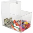 thumbnail image 3 of Deluxe Charity Donation Collection Box for Fundraising Campaigns - with Two Compartments for Give Money Locked and Take a Prize Open - Great for Suggestion Box or Tip Container Large, 3 of 4