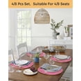thumbnail image 5 of 15 Inch Round Placemats Set of 4, Pink Birthday Non Slip Heat Insulation PP Table Mats, Colorful Confetti Ribbons Polka Dots Classroom Washable Place Mats for Kitchen Dining Party Table Decor, 5 of 7