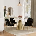 thumbnail image 2 of Boyel Living 5 Piece Modern Round Marble Countertop Dining Table Set (1 Table+4 Chairs)，Black, 2 of 6