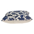 thumbnail image 3 of Nassau Collection Handmade Floral Square Cotton Throw Pillow - 22" - Beige and Blue, 3 of 4