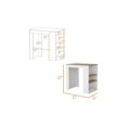 thumbnail image 4 of Pemberly Row Contemporary Engineered Wood Kitchen Island in White and Light Oak, 4 of 5