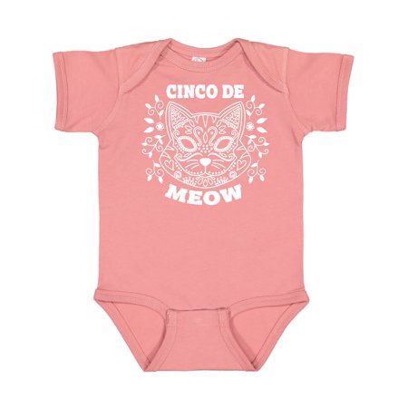 

Inktastic Cinco De Meow with Cat Sugar Skull and Flowers Gift Baby Boy or Baby Girl Bodysuit