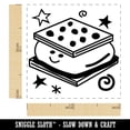 thumbnail image 2 of Happy Smores Campfire Camping Self-Inking Rubber Stamp Ink Stamper - Sky Blue Ink - Small 1 Inch, 2 of 7