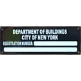 thumbnail image 4 of HPD DEPARTMENT OF BUILDINGS REGISTRATION # SIGN (8.5X3,BLACK BRUSH,ALUMINUM) -ref16822, 4 of 5