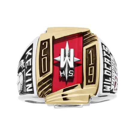 Keepsake Personalized Men's Ultra Class Ring available in Valadium Metals, Valadium Two-Toned, Silver Plus, 10k Gold Two-Toned, 10k Gold