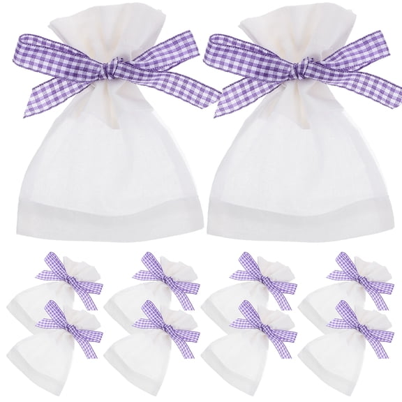 PENIKOKO 10-Pack Lavender Sachet Bags Rectangular White Cloth Empty Fragrance Bags for Home, Closet, Drawer, New Year