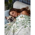 thumbnail image 3 of Sage Green Eucalyptus Leaves Queen Size Flat Sheet, Wrinkleproof & Fadeproof Cooling Flat Bed Sheet Only, Summer Weeping Floral Botanical Breathable Soft Bedding Top Sheets 90 x 102 Inches, 3 of 8