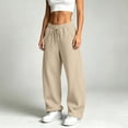 thumbnail image 6 of Hilenly Barrel Sweatpants Womens Wide Leg Baggy Pants Drawstring High Waisted Sweat Pants with Pockets, 6 of 10